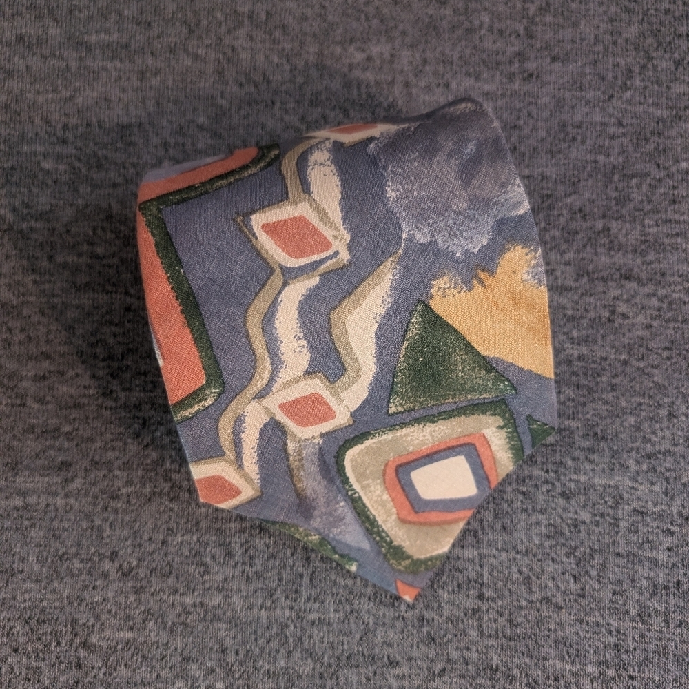 Vintage Hugo Boss Geometric Watercolour Pattern, 57.5"